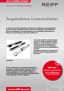 Ansicht Übersicht angetriebene Lineareinheiten REIFF Technische Produkte