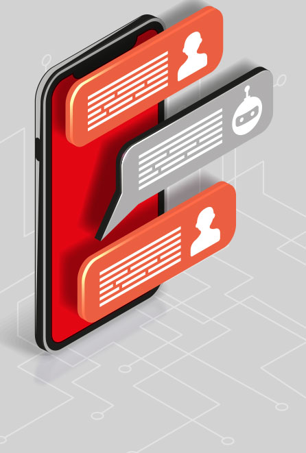 Illustration Chatbot mit künstlicher Intelligenz